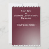 65e uitnodiging van de Birthday Party - Red & Silv (Achterkant)