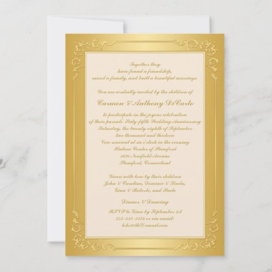 65e uitnodiging voor een Jubileum voor weddenschap (Achterkant)