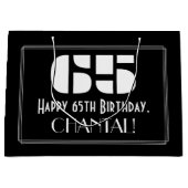 65e verjaardag ~ Art Deco geïnspireerd look "65" + Groot Cadeauzakje (Voorkant)