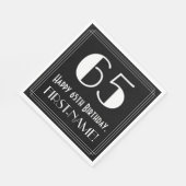 65e verjaardag ~ Art Deco geïnspireerd look "65",  Servet (Hoek)