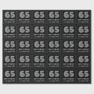 65e verjaardag: Art Deco geïnspireerd look "65" w  Cadeaupapier