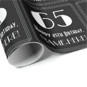 65e verjaardag - Art Deco geïnspireerde look "65", Cadeaupapier (Rol Hoek)