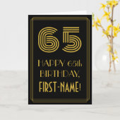 65e verjaardag: Art Deco geïnspireerde uitstraling Kaart (Gele Bloem)