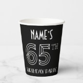 65e verjaardag: Art Deco Style + aangepaste naam Papieren Bekers (Achterkant)