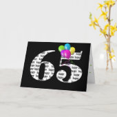 65e verjaardag ballon boeket kaart (Gele Bloem)
