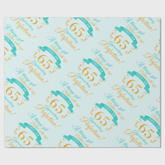 65e verjaardag beter met leeftijd cadeaupapier (Vlak)