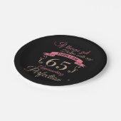 65e verjaardag beter met leeftijd papieren bordje (Gekanteld)