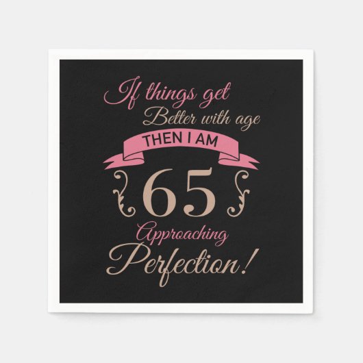 65e verjaardag beter met leeftijd servet (Voorkant)