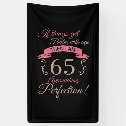 65e verjaardag beter met leeftijd spandoek (Verticaal)