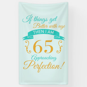 65e verjaardag beter met leeftijd spandoek