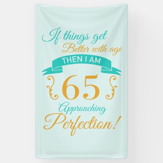 65e verjaardag beter met leeftijd spandoek (Verticaal)