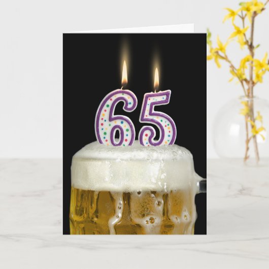65e verjaardag bier kaart (Gele Bloem)