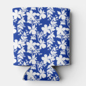 65e verjaardag Chic Blauw Wit Bloemen Blikjeskoeler (Achterkant)
