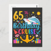 65e verjaardag Cruise B-Day Party Briefkaart (Voorkant / Achterkant)