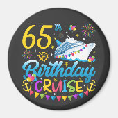 65e verjaardag Cruise B-Day Party Circle Magneet (Voorkant)