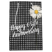 65e verjaardag Daisy op Gingham Midden Geschenktas Medium Cadeauzakje (Voorkant)