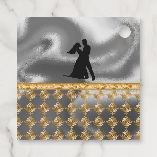 65e verjaardag Damask & Blue Pareltjes Hartelijk d Bedankjes Labels (Achterkant)