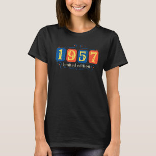 65e Verjaardag Dames Mannen 65 Jaar 1957 T-shirt
