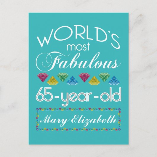 65e verjaardag De meest verbluffende kleurrijke Pa Briefkaart (Voorkant)