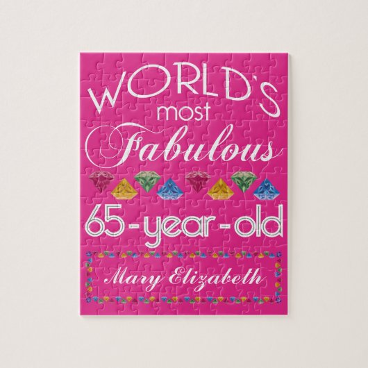 65e verjaardag De meest verbluffende kleurrijke Pa Legpuzzel (Verticaal)