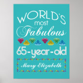 65e verjaardag De meest verbluffende kleurrijke Pa Poster (Voorkant)
