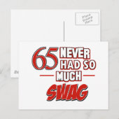 65e verjaardag design briefkaart (Voorkant / Achterkant)