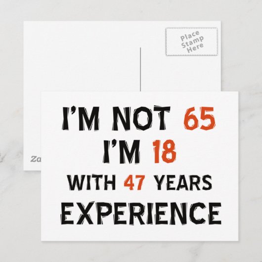 65e verjaardag design briefkaart (Voorkant / Achterkant)