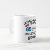 65e verjaardag design koffiemok (Voorkant links)