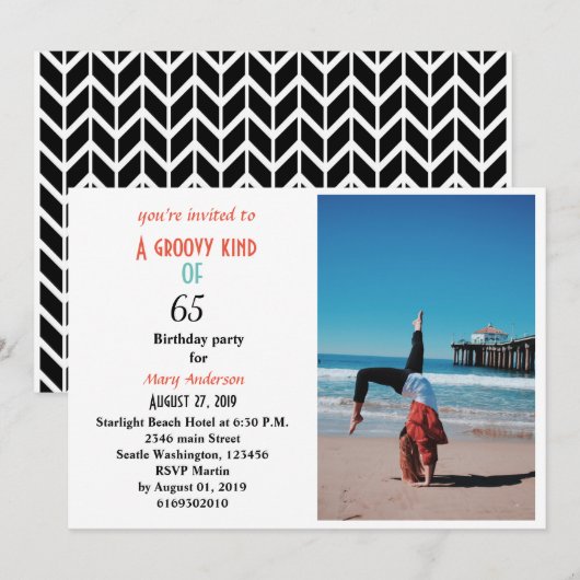 65e verjaardag Een groovy soort van 65 verjaardag  Kaart (Voorkant / Achterkant)