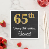 65e verjaardag ~ Elegant Luxe Faux Gold Look # Servet (Insitu)