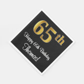 65e verjaardag ~ Elegant Luxe Faux Gold Look # Servet (Hoek)