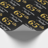 65e verjaardag: Elegante luxe Faux Gold look # Cadeaupapier (Hoek)