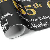 65e verjaardag: Elegante luxe Faux Gold look # Cadeaupapier (Rol Hoek)