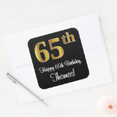 65e verjaardag - Elegante luxe Faux Gold look # Vierkante Sticker (Envelop)