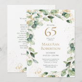 65e verjaardag Eucalyptus Kaart Verzoek (Voorkant / Achterkant)