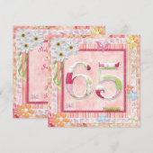 65e verjaardag feest scrapbooking stijl kaart (Voorkant / Achterkant)