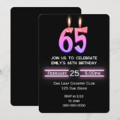 65e verjaardag feestkaarsen kaart (Voorkant / Achterkant)