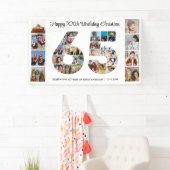 65e verjaardag feestnummer 65 fotocollage spandoek (Insitu)