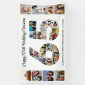 65e verjaardag feestnummer 65 fotocollage spandoek (Verticaal)