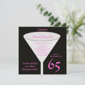65e verjaardag feestuitnodiging 65e toast kaart (Staand voorkant)