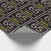 65e verjaardag: Floral Flowers Number, Custom Name Cadeaupapier (Hoek)