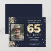 65e verjaardag foto gouden ballon papier blad (Voorkant / Achterkant)