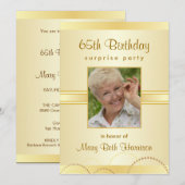 65e verjaardag Foto-uitnodigingen voor verrassings Kaart (Voorkant / Achterkant)