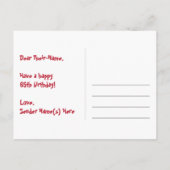 65e Verjaardag: Fun Stars Patroon, Regenboog 65, N Briefkaart (Achterkant)