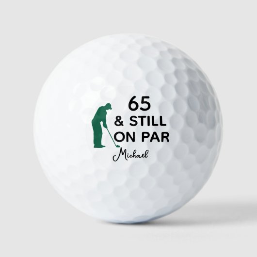 65e verjaardag Funny Custom Golf Ball met naam Golfballen (Voorkant)