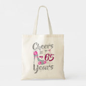 65e verjaardag geeft kaas tot 65 jaar oude wijn tote bag (Achterkant)