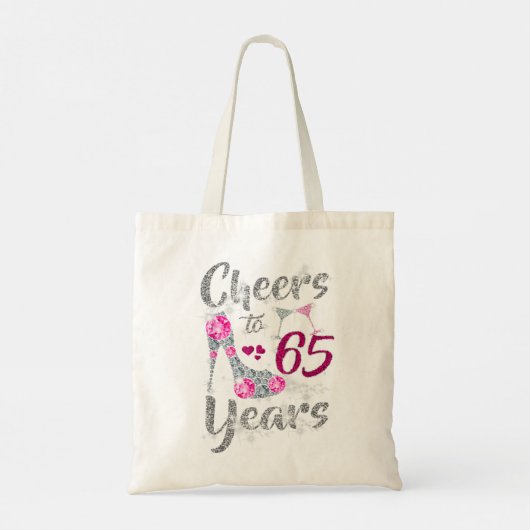 65e verjaardag geeft kaas tot 65 jaar oude wijn tote bag (Achterkant)