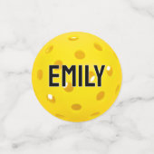 65e verjaardag gele pickleball confetti (Kleine voorkant)