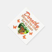 65E VERJAARDAG GEPERSONALISEERDE VLINDER SERVETTEN (Hoek)