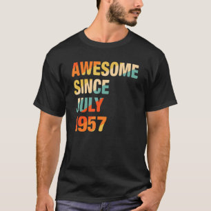 65e verjaardag Geweldige sinds juli 1957 65 Y T-shirt
